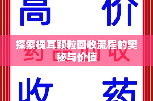 泰州探索槐耳颗粒回收流程的奥秘与价值